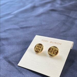 Tory Burch Logo Gold Studs